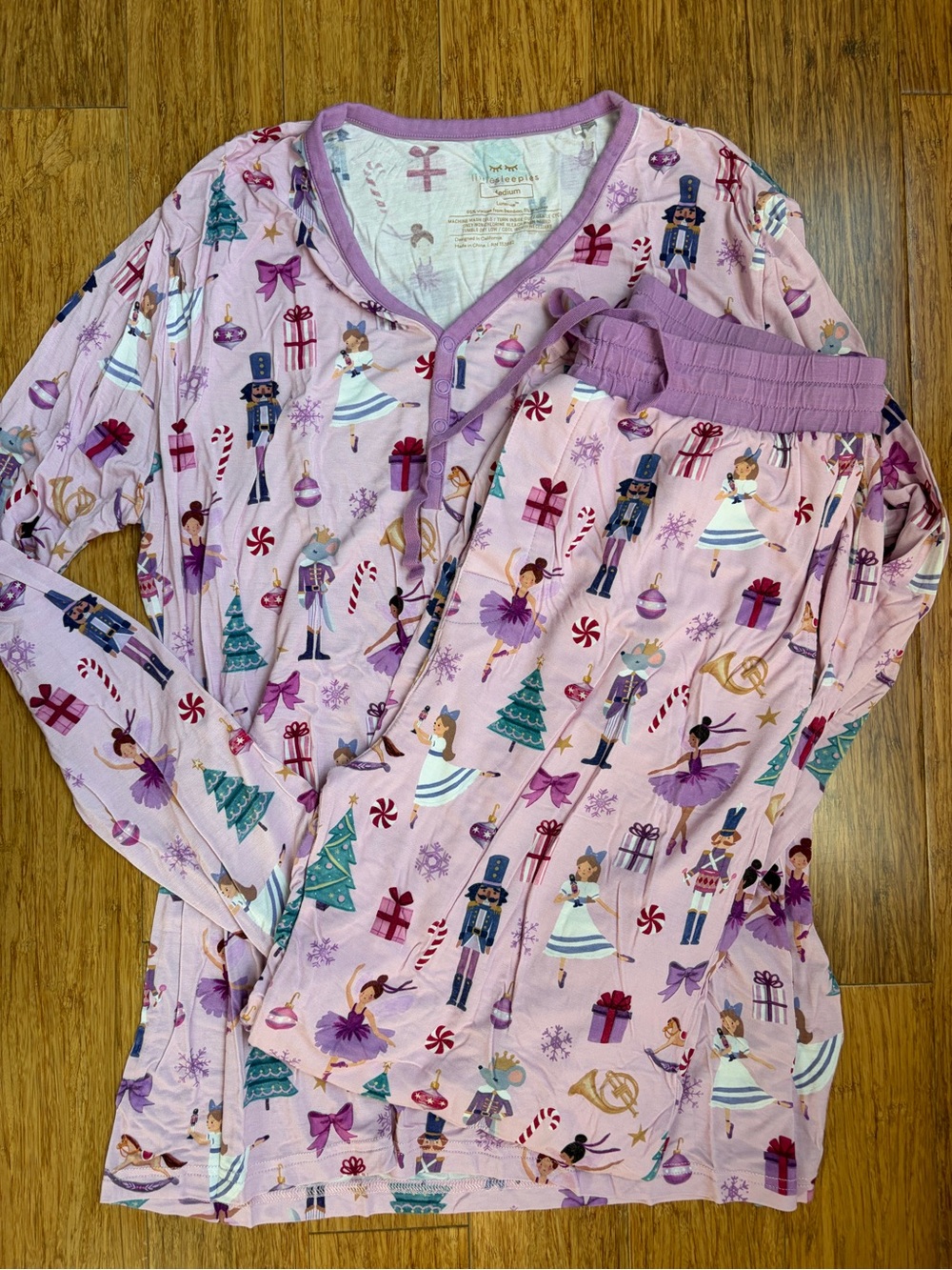 Little Sleepies Nutcracker Christmas Pajamas Set Matching size medium womenβs